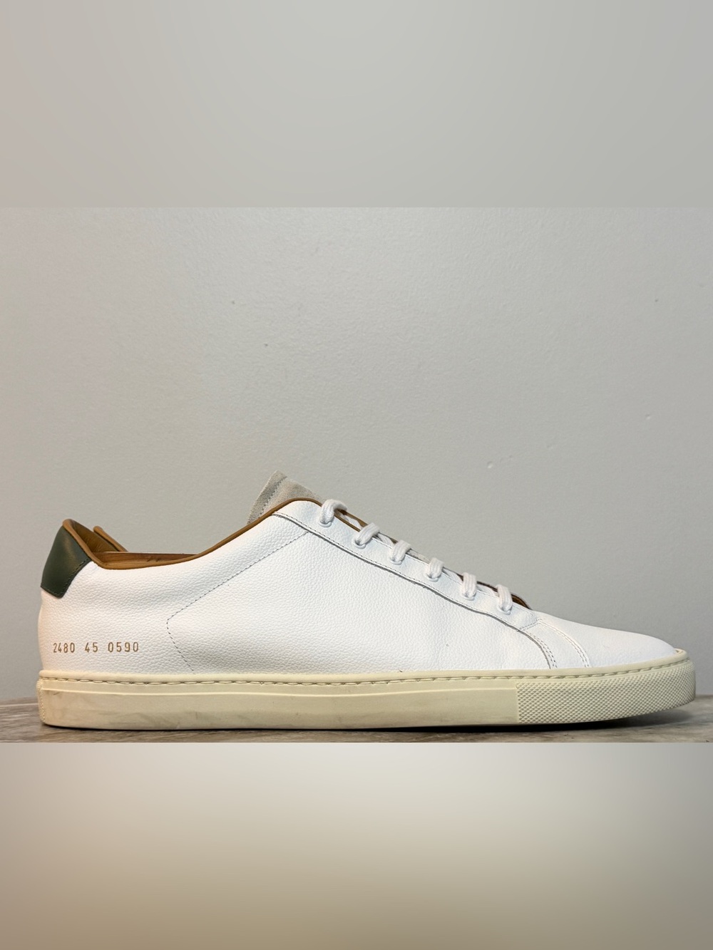 COMMON PROJECTS RETRO LOW PROFILE WHITE 12 EU 45 MINIMALIST $500 ITALY Achilles